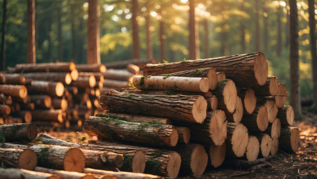 logs stacked up together
